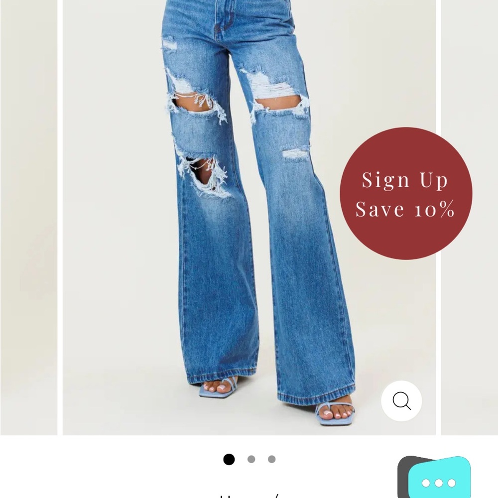 Women's Blue Distressed Jeans